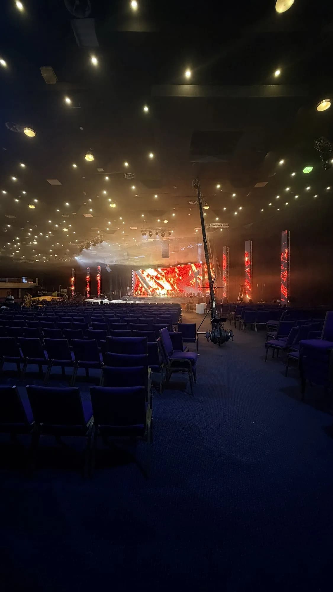 Hall with red LED set