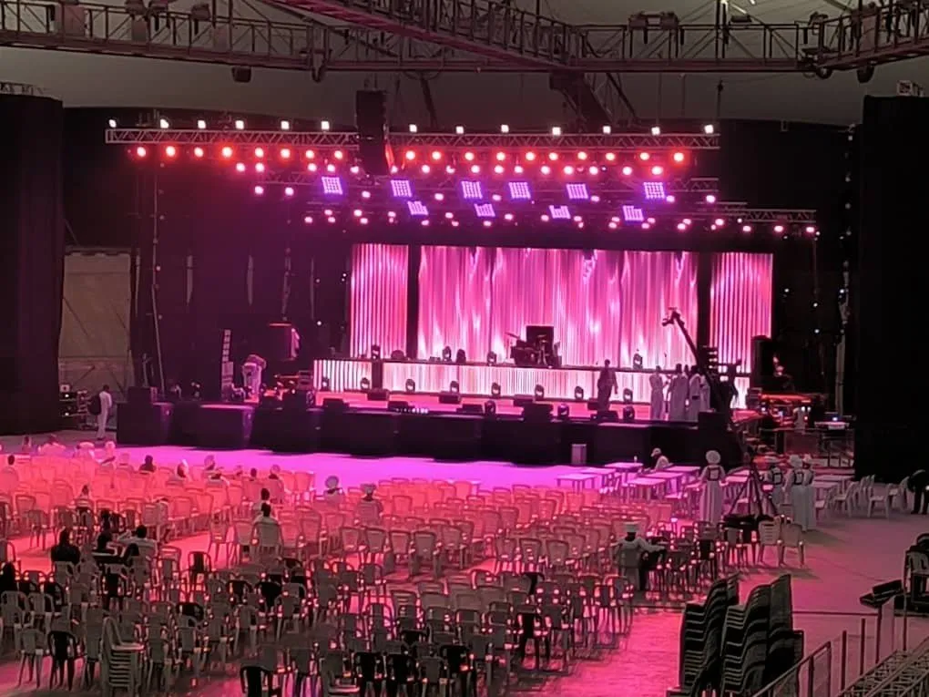 Pink stage and LED