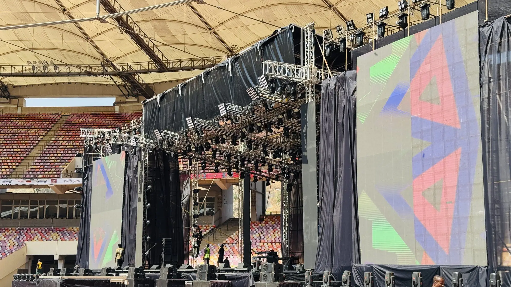 Stadium stage build